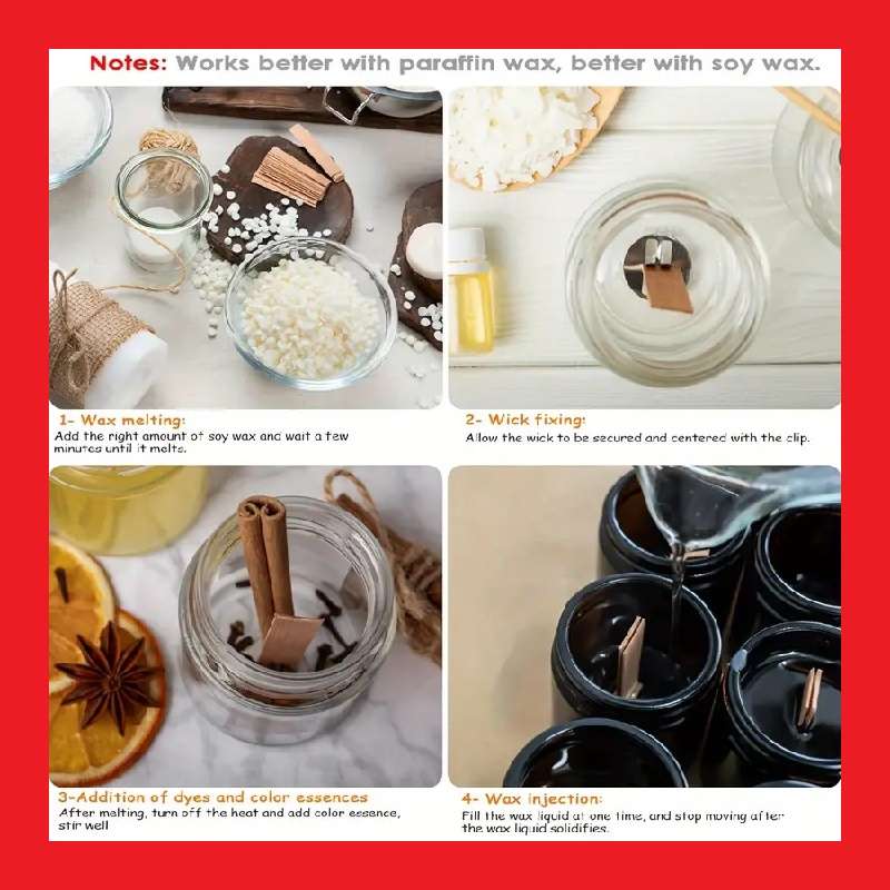 Wooden Candle Wick Plus Metal Holder For DIY Candle Making