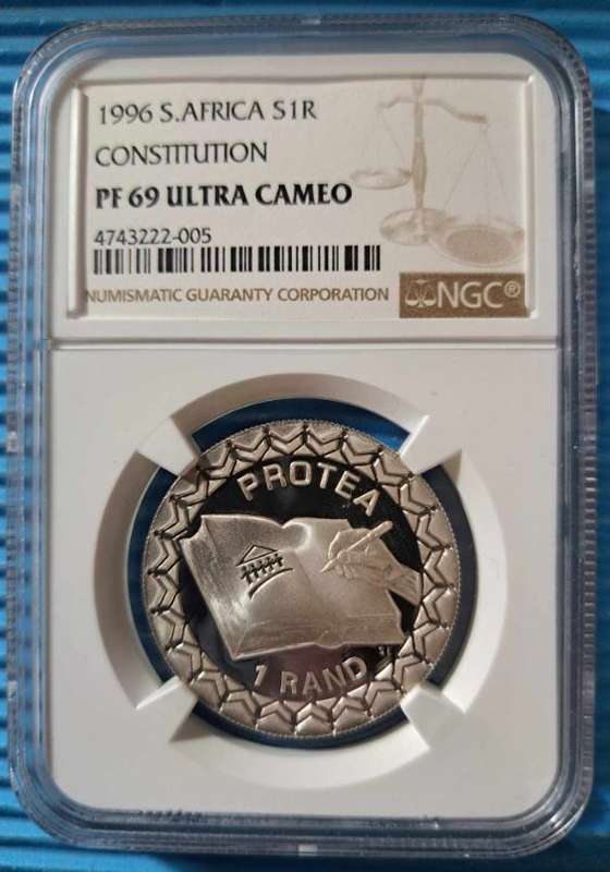 *** 1996 - SA SILVER R1 - CONSTITUTION - NGC PF69 ULTRA CAMEO ***