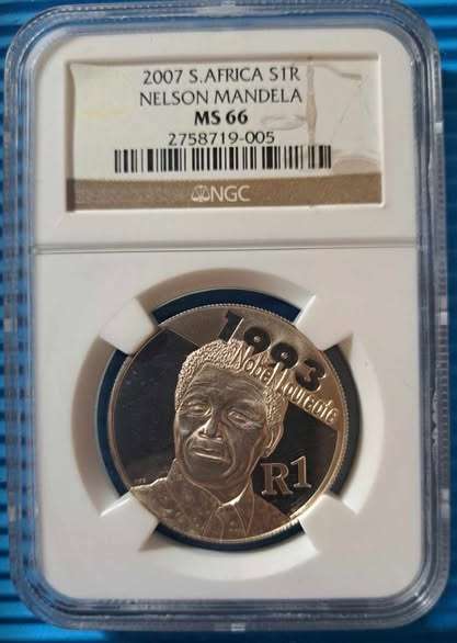*** 2007 - SA SILVER R1 - NELSON MANDELA - NGC MS66 ***