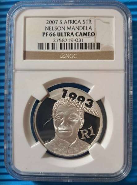 *** 2007 - SA SILVER R1 - NELSON MANDELA - NGC PF66 ULTRA CAMEO ***