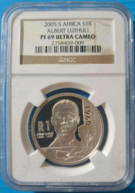 *** 2005 - SA SILVER R1 - ALBERT LUTHULI - NGC PF69 ULTRA CAMEO ***
