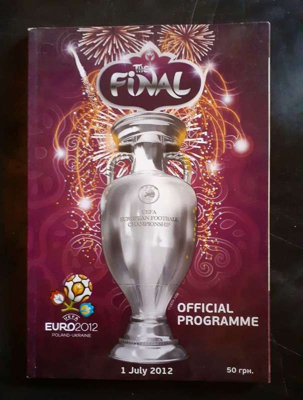 Spain vs Italy 2012 Euro Final Match Programme