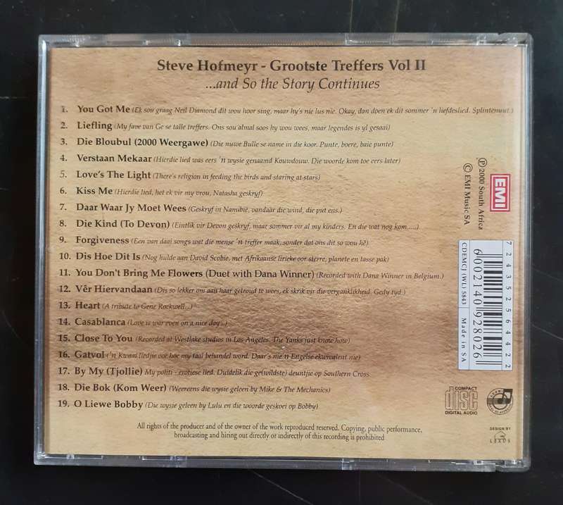 Steve Hofmeyr - Grootste Treffers Vol II (CD)