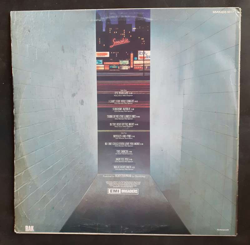 Smokie - Bright Light & Back Alleys LP Vinyl Record