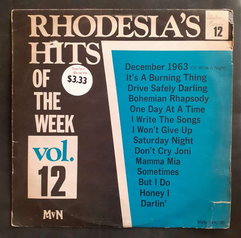 Rhodesia's Hits Of The Week Vol. 12 LP Vinyl Record