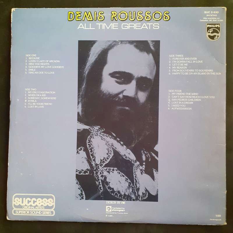 Demis Roussos All Time Greats Double LP Vinyl Record Set