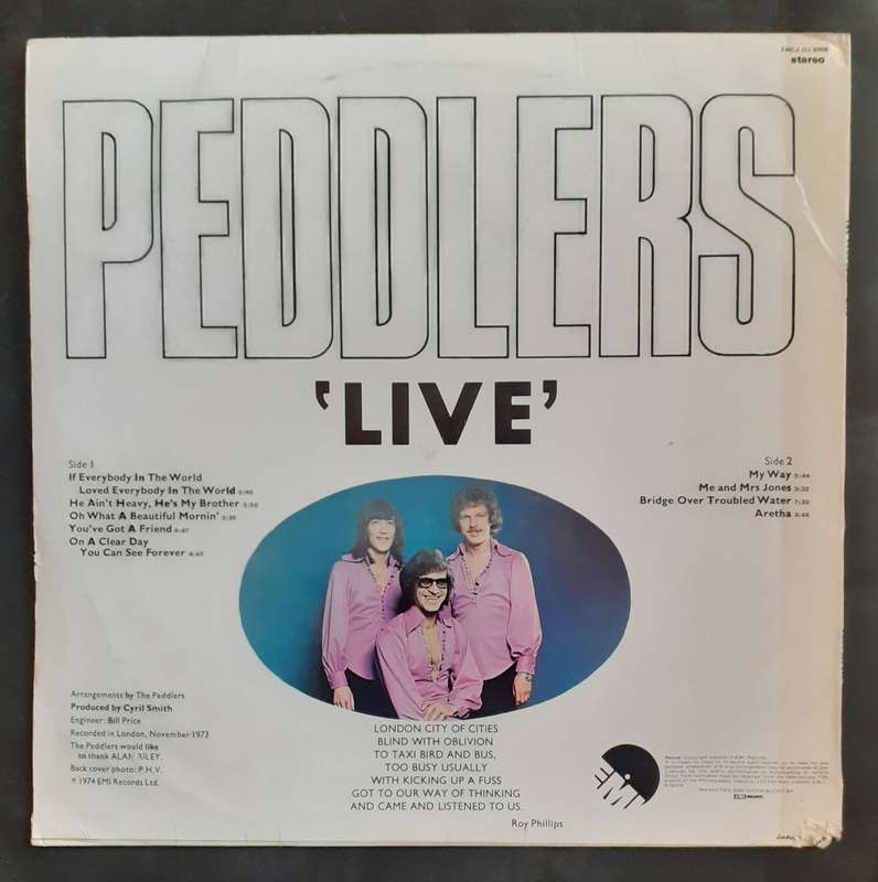 The Peddlers - 'Live' LP Vinyl Record