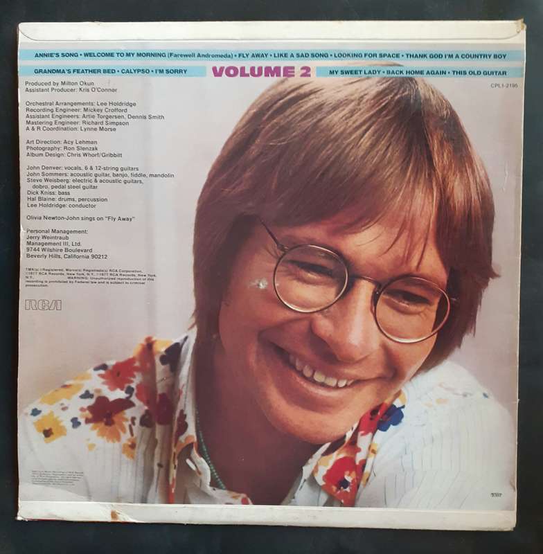 John Denver Greatest Hits Volume.2 LP Vinyl Record