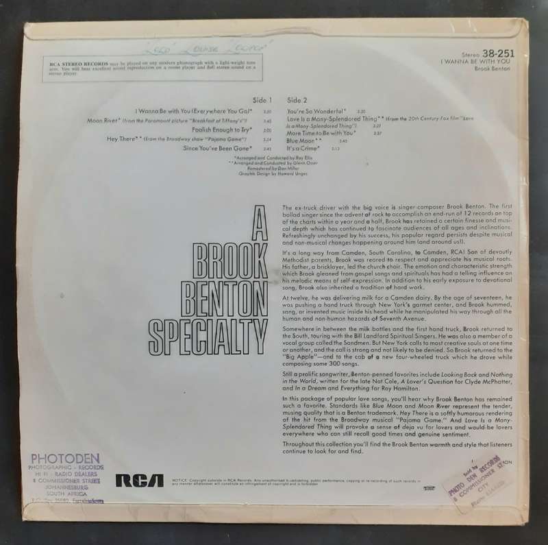 Brook Benton - I Wanna Be With You LP Vinyl Record