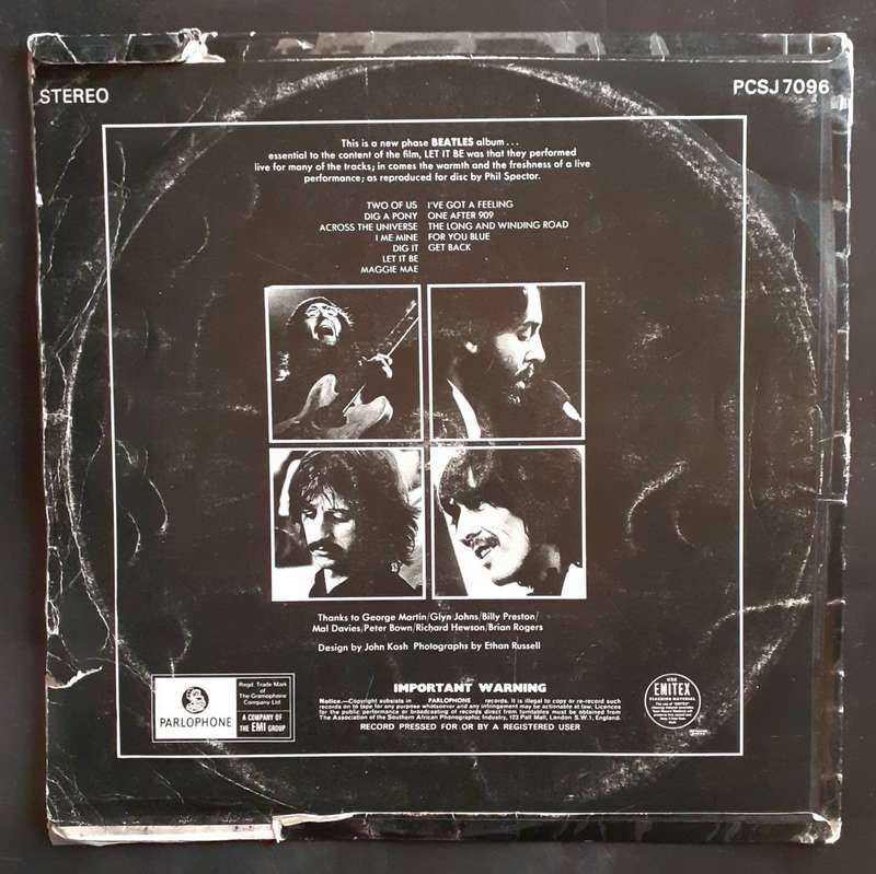 The Beatles - Let It Be LP Vinyl Record