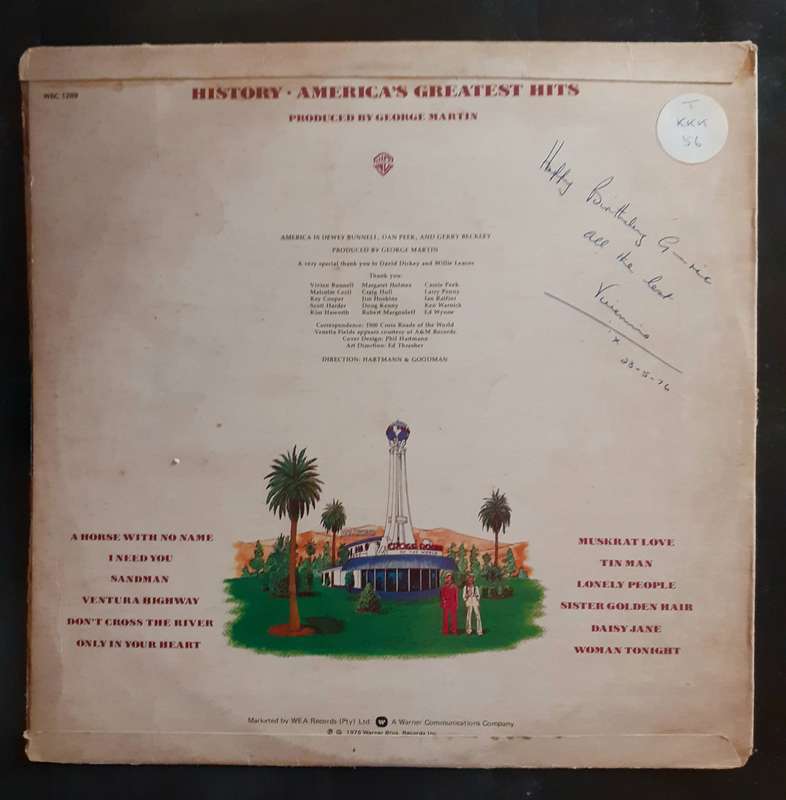 America - History · America's Greatest Hits LP Vinyl Record