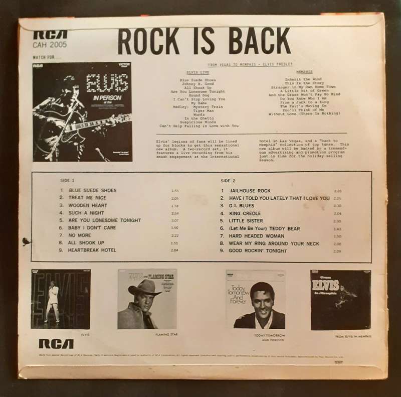 Elvis Presley - Rock Is Back - Elvis Is King! LP Vinyl Record