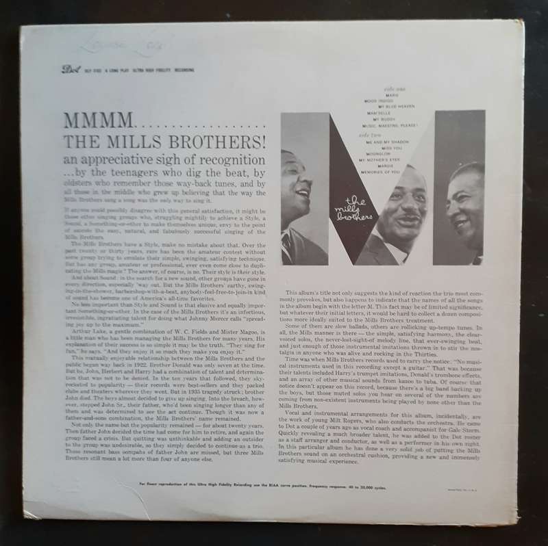 The Mills Brothers - Mmmm ... The Mills Brothers LP Vinyl Record - USA Pressing