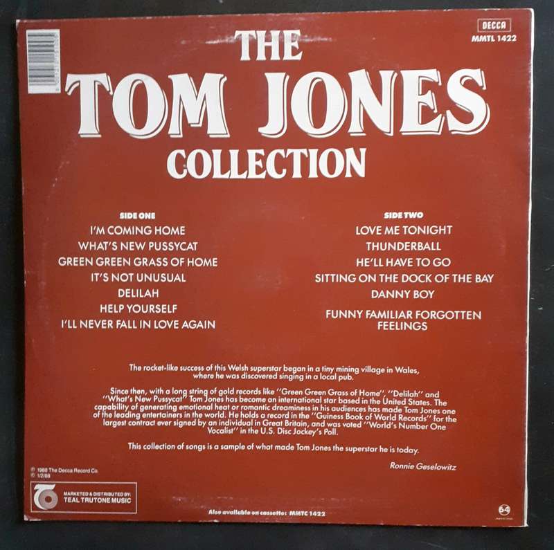 Tom Jones - The Tom Jones Collection LP Vinyl Record