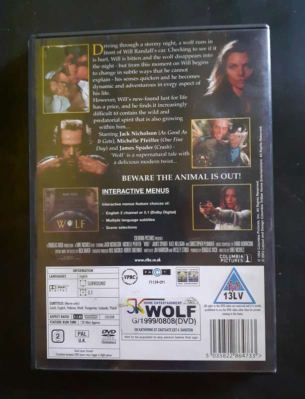 Wolf - Jack Nicholson & Michelle Pfeiffer (DVD)