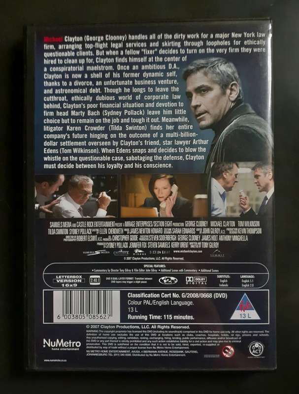 Michael Clayton - George Clooney & Tom Wilkinson (DVD)