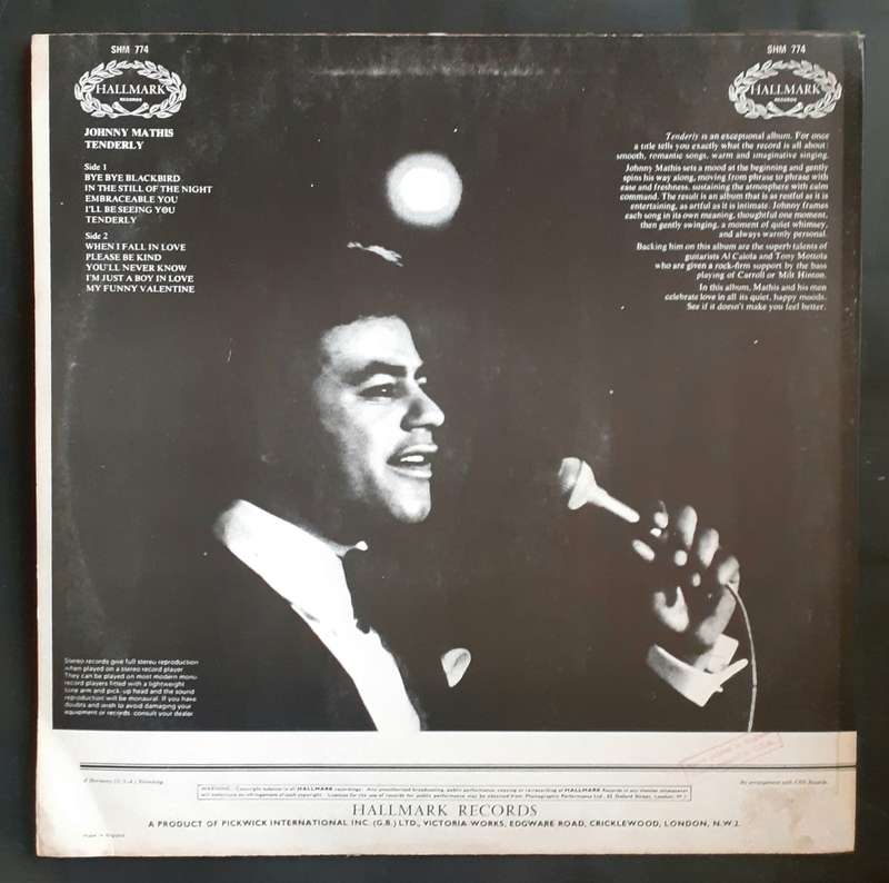 Johnny Mathis - Tenderly LP Vinyl Record
