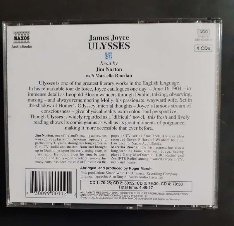 Ulysses by  James Joyce Read by Jim Norton with Marcella Riordan - Audio Book (4 CD Set)