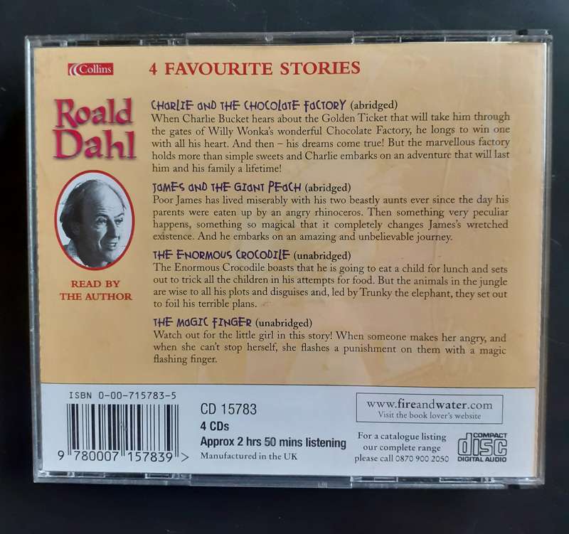 Roald Dahl 4 Favourite Stories Read by Roald Dahl - Audio Book (4 CD Set)