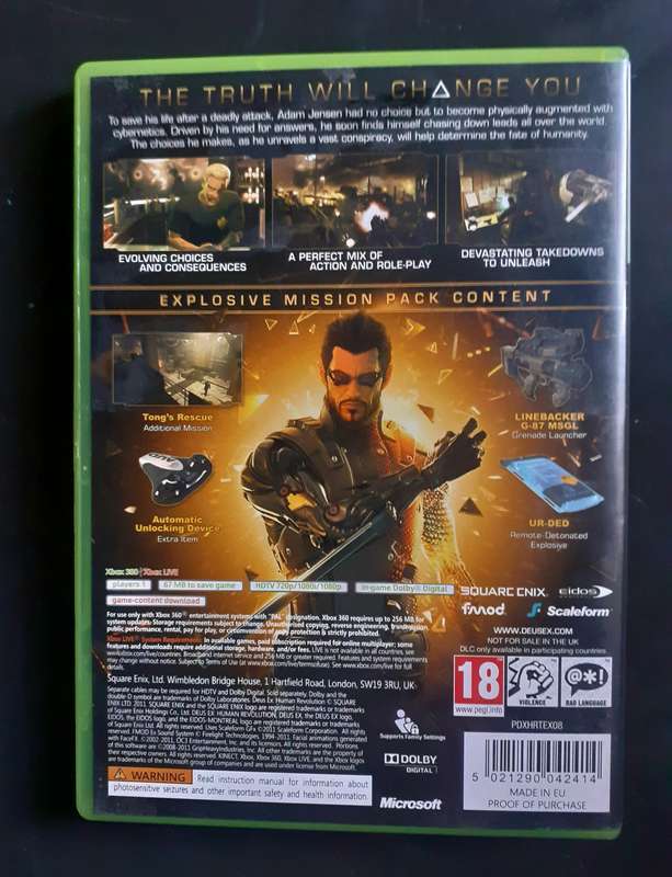 Dues Ex Human Revolution Xbox 360 Game