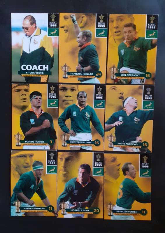 2011 Big Ball Rugby World Cup - Collection of 9 1995 World Cup Cards