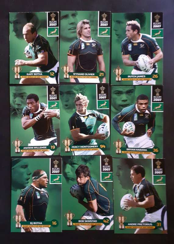 2011 Big Ball Rugby World Cup - Collection of 9 2007 World Cup Cards