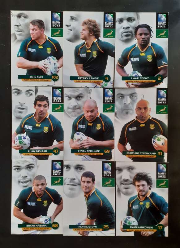 2011 Big Ball Rugby World Cup - Collection of 9 2011 World Cup Cards