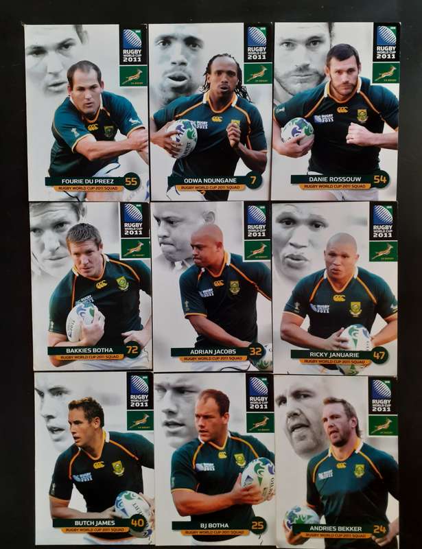 2011 Big Ball Rugby World Cup - Collection of 9 2011 World Cup Cards