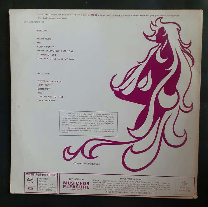 Springbok Hit Parade Vol.4 LP Vinyl Record