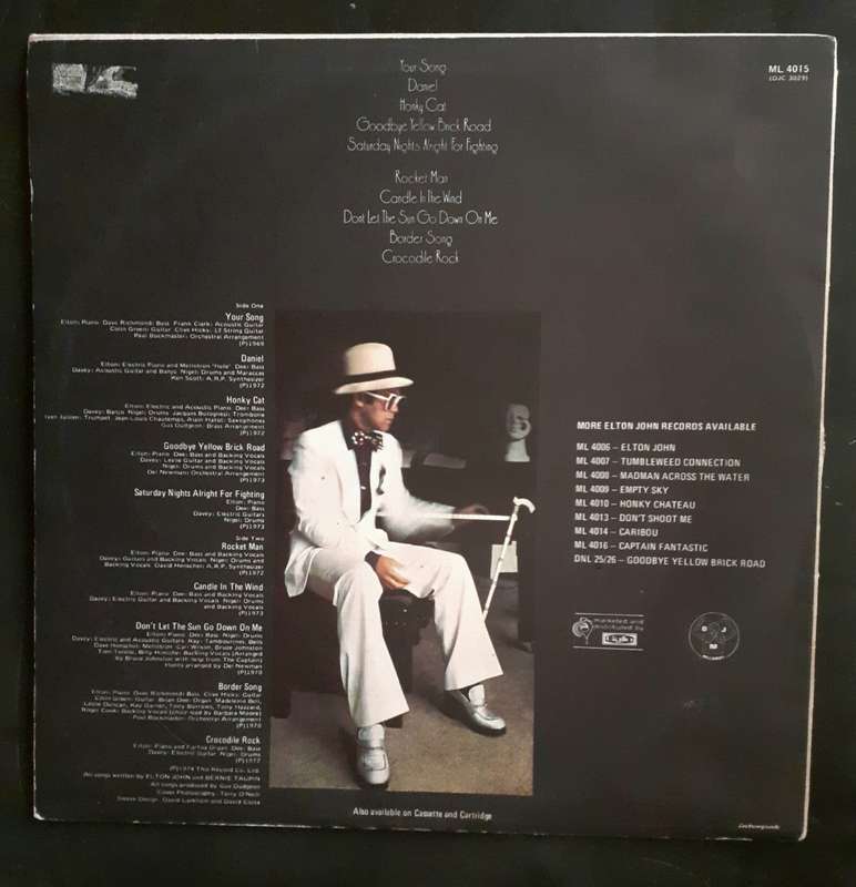Elton John Greatest Hits LP Vinyl Record