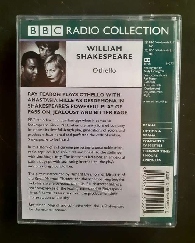 Othello by William Shakespeare - Audio Book (2 Cassette Tape Set)