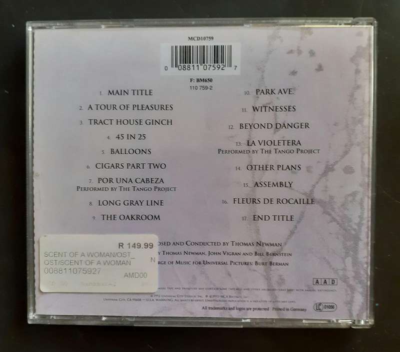 Scent of A Woman (Original Motion Picture Soundtrack) (CD)