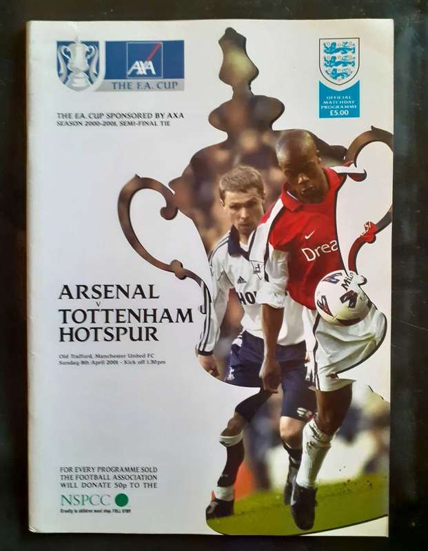 Arsenal vs Tottenham Hotspur 2000/01 FA Cup Semi Final Match Programme