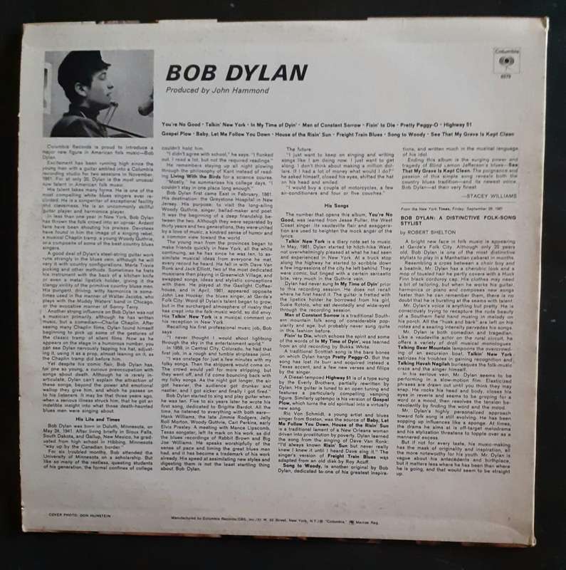 Bob Dylan - Bob Dylan LP Vinyl Record - USA Pressing