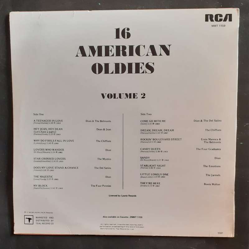 16 American Super Oldies Vol.2 LP Vinyl Record