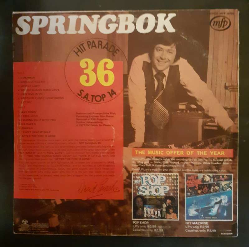 Springbok Hit Parade Vol.36 LP Vinyl Record