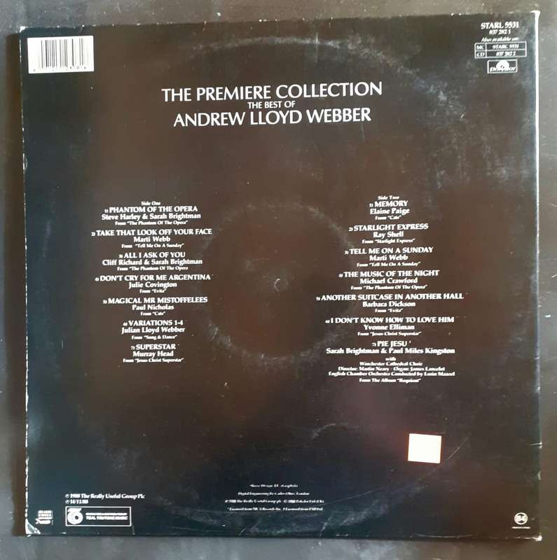 The Premiere Collection - The Best of Andrew Lloyd Webber LP Vinyl Record