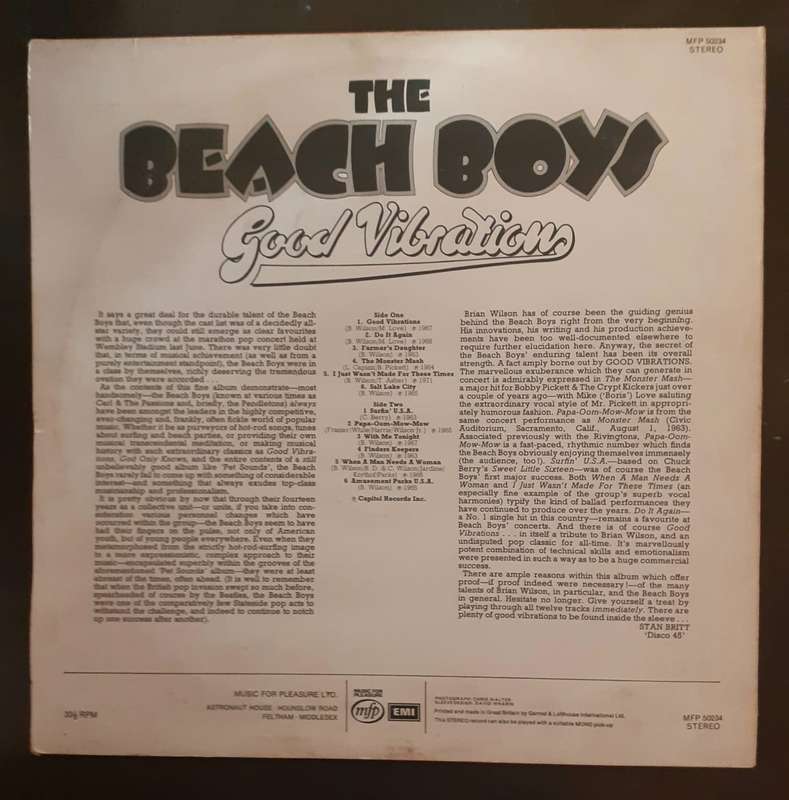 The Beach Boys - Good Vibrations LP Vinyl Record - UK Pressing