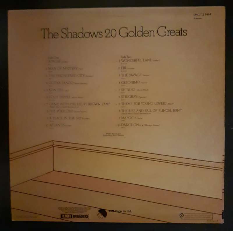 The Shadows 20 Golden Greats LP Vinyl Record