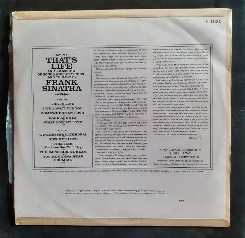 Frank Sinatra - That's Life LP Vinyl Record