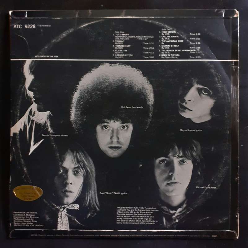 MC5 - Back In The USA LP Vinyl Record