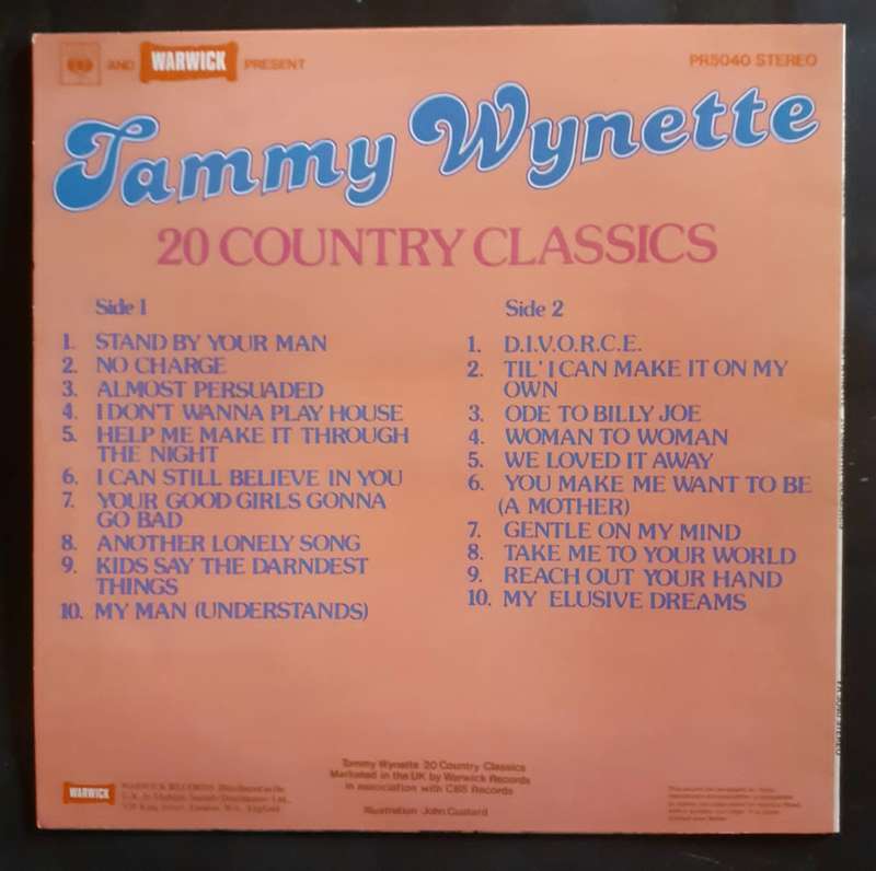 Tammy Wynette - 20 Country Classics LP Vinyl Record - UK pressing