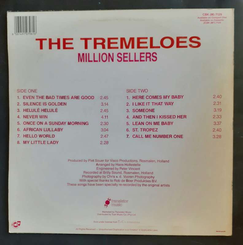 The Tremeloes - Million Sellers LP Vinyl Record