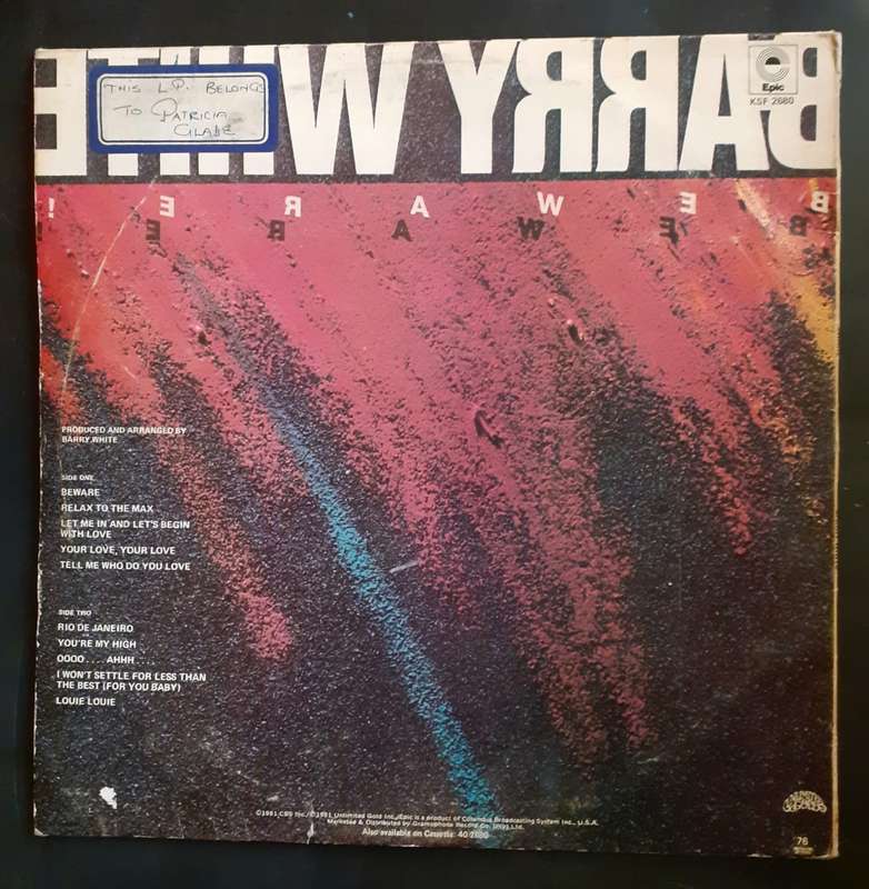 Barry White - Beware! LP Vinyl Record