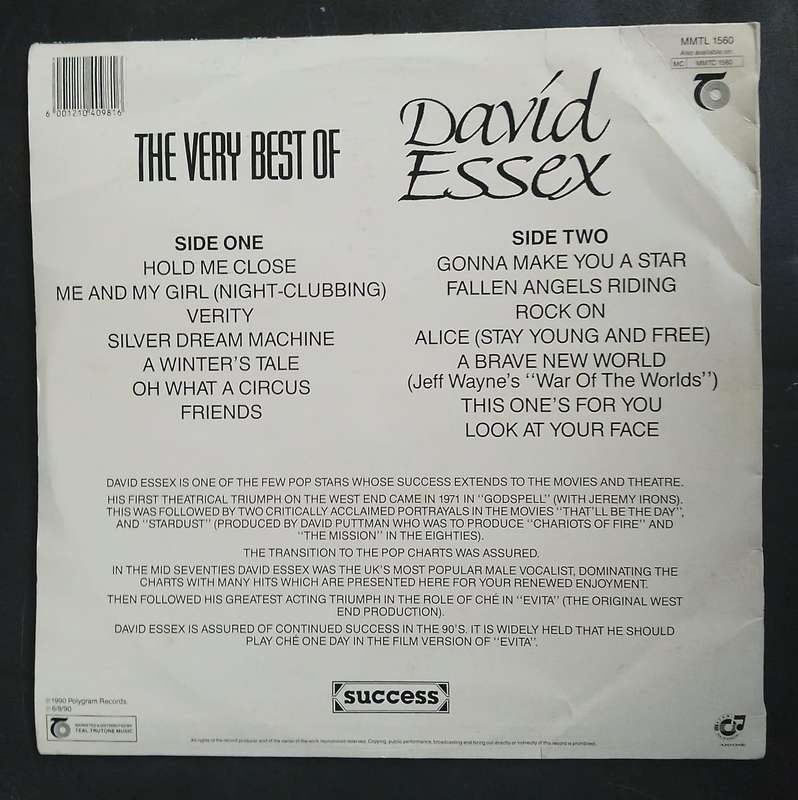 David Essex - The Very Best of David Essex LP Vinyl Record