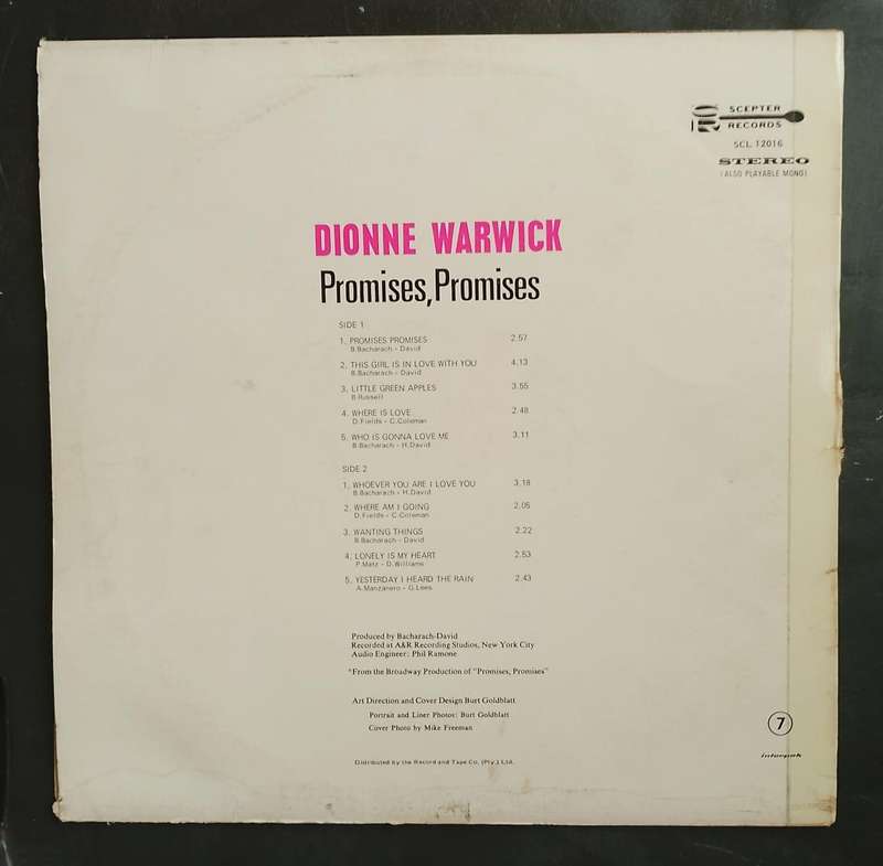 Dionne Warwick - Promises, Promises LP Vinyl Record
