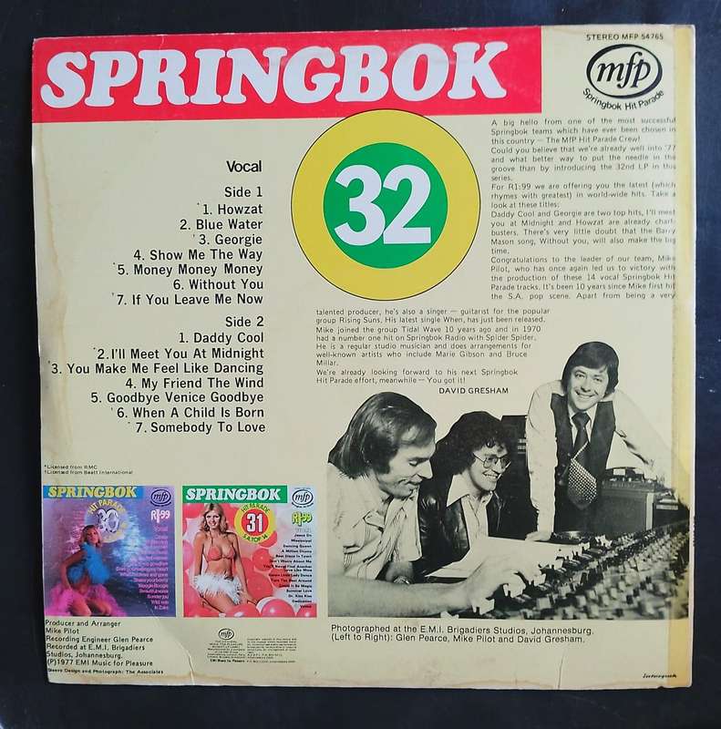 Springbok Hit Parade Vol.32 LP Vinyl Record