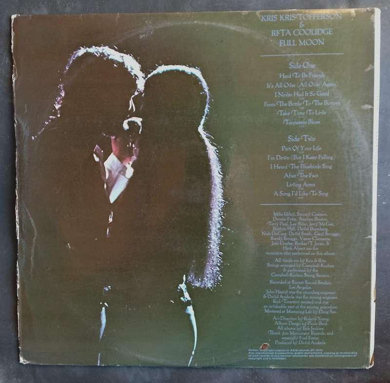 Kris Kristofferson & Rita Coolidge - Full Moon LP Vinyl Record