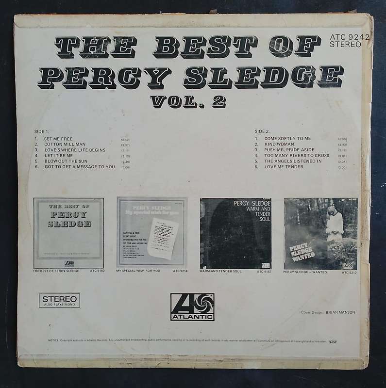 Percy Sledge - The Best of Percy Sledge Vol. 2 LP Vinyl Record