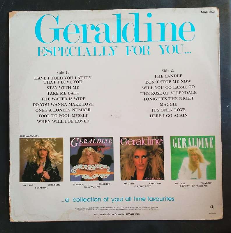 Geraldine - Especially For You... LP Vinyl Record